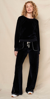 VELOUR SWEATSHIRT IN NAVY