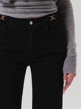 KIMBERLY FLARE W/ HORSEBIT IN RICH BLACK