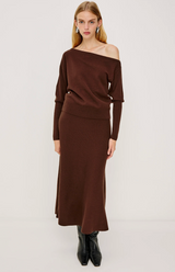 ODITA KNIT SKIRT IN BORDEAUX