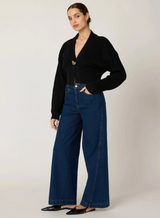 HEART SWEATER CARDIGAN IN BLACK