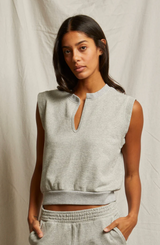 SLOANE FRENCH TERRY SPLIT TOP