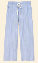 BRINNA PANT IN CHAMBRAY TEAL STRIPE