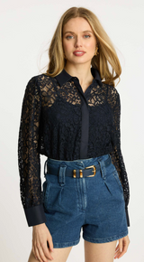 Emmie Top in Dark Navy Lace