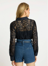 Emmie Top in Dark Navy Lace