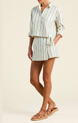 GRACIA SKORT IN VERDE STRIPES
