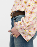 TORNY SMOOTH MIRROR FLOWERS BLOUSE IN PEAR