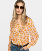 TIMZ MOUSSELINE FLOWERS BLOUSE IN CREAM