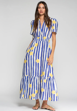 LEILA STRIPED LEMON DRESS