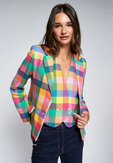 NATALIA MULTICOLOR GINGHAM PLAID BLAZER