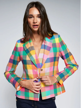 NATALIA MULTICOLOR GINGHAM PLAID BLAZER
