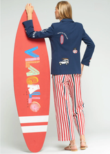 HANNAH NAVY BLUE SUFR EMBROIDERED JCAKET