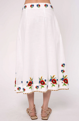 BERRI MIDI SKIRT IN MAY MORRIS EMBROIDERY
