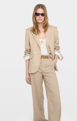 VAVY TAILLEUR PINSTRIPES BLAZER IN COOKIE