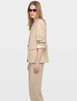 VAVY TAILLEUR PINSTRIPES BLAZER IN COOKIE