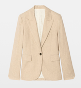 VAVY TAILLEUR PINSTRIPES BLAZER IN COOKIE