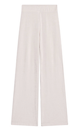 VELOUR FLARE PANT IN WHITE SAND