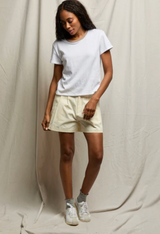 BILLIE RINGER TEE IN WHITE/MOCHA