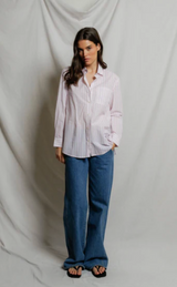 AVALON COTTON POPLIN SLIM FIT BUTTOWN DOWN IN ULTRAVIOLET STRIPE