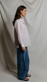 AVALON COTTON POPLIN SLIM FIT BUTTOWN DOWN IN ULTRAVIOLET STRIPE