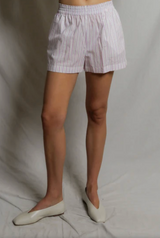 JULIE POPLIN SHORT IN ULTRAVIOLET STRIPE