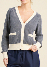 MEREDITH CARDIGAN NAVY AW STRIPE