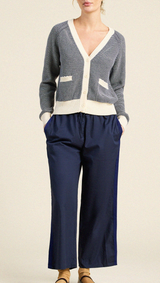 MEREDITH CARDIGAN NAVY AW STRIPE