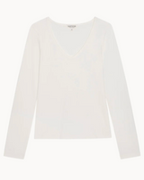 DEMI VNECK TOP IN IVORY