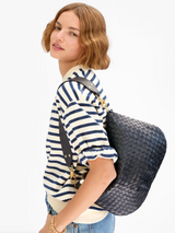 Moyen Messenger - Medium Woven Diagonal in Twilight