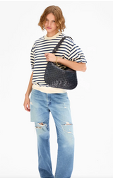 Moyen Messenger - Medium Woven Diagonal in Twilight