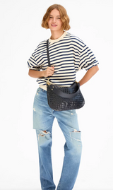 Moyen Messenger - Medium Woven Diagonal in Twilight