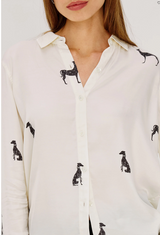 SAIGE BUTTON DOWN IN IVORY WHIPPETS