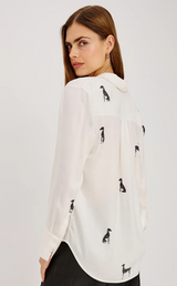 SAIGE BUTTON DOWN IN IVORY WHIPPETS