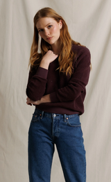 ZIGGY SHRUNKEN CREW INSIDE OUT SWEATSHIRT IN CHERRY LACQUER