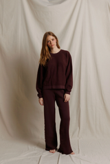 MARLEY INSIDE OUT FLEECE PANTS IN CHERRY LACQUER