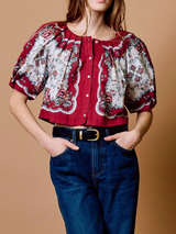 SYLVIA TOP IN VIRELLE PRINT