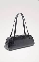 VARESE SHOULDER BAG IN BLACK CROC EMB.