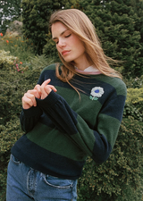 RYANN SWEATER IN NAVY & GREEN