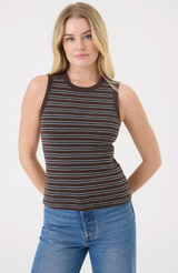 RIB STRIPE SHELL IN COFFEE