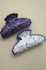 VINTAGE PORCELAIN STYLE HALF MOON HAIR CLAW CLIPS