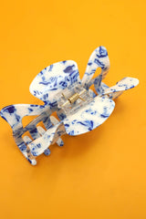 VINTAGE TOILE PATTERN PORCELAIN HAIR CLAW CLIPS