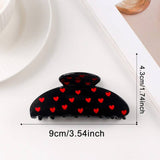 Polka Heart Hair Claw Clip