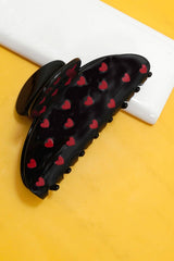 Polka Heart Hair Claw Clip