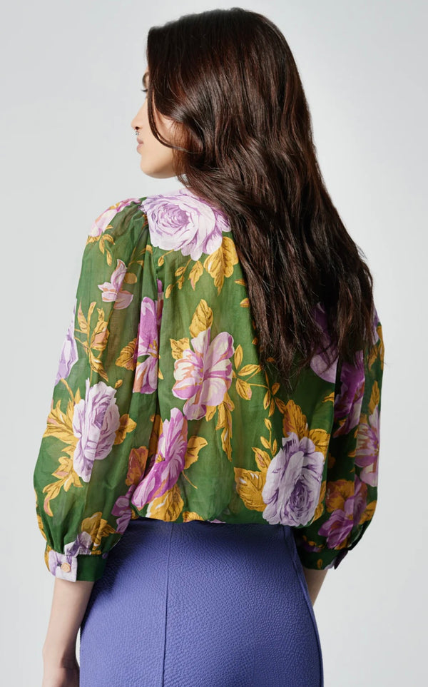 FRONTIER BLOUSE IN FOREST FLORAL