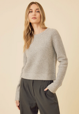 BLAKLEY RIBE CASHMERE PULLOVER IN H. GREY