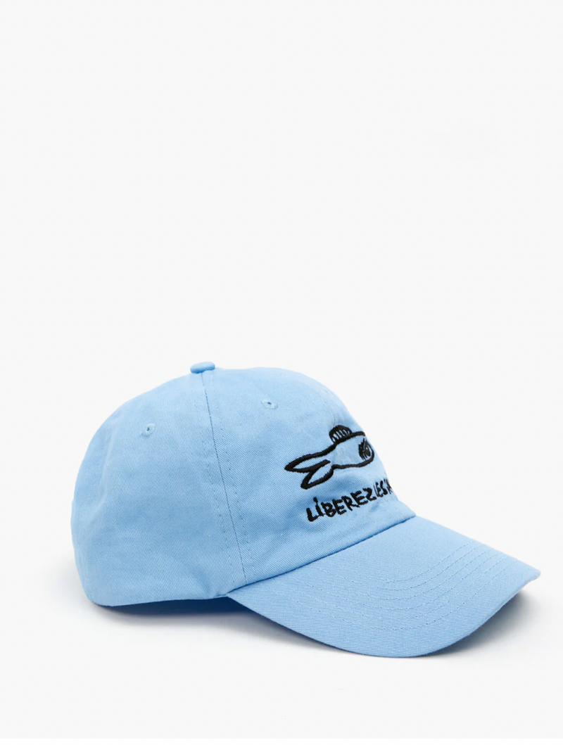 Baseball Hat - Sky Blue w/ Black Embroidered Liberez les Sardines