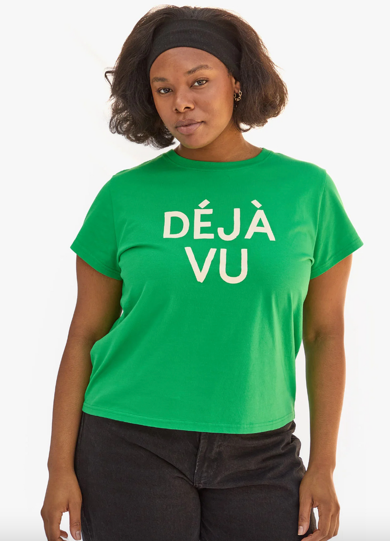 CLASSIC TEE - GRASS W/ CREAM DEJA VU