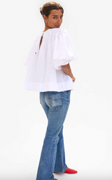 FLEUR BLOUSE - WHITE COTTON LINEN