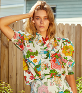 ZURI TOP SHORT SLEEVE - NIRVANA FLORAL PRINT