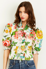 ZURI TOP SHORT SLEEVE - NIRVANA FLORAL PRINT