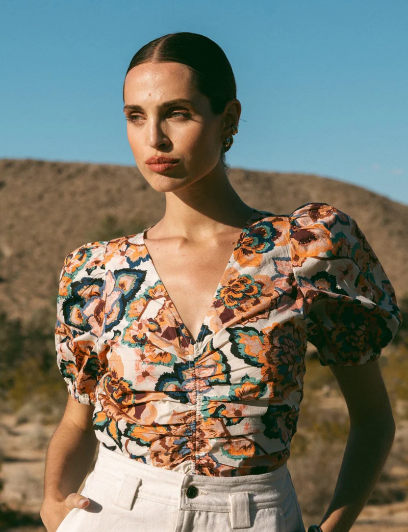 DELPHINA TOP - DESERT FLORAL PRINT